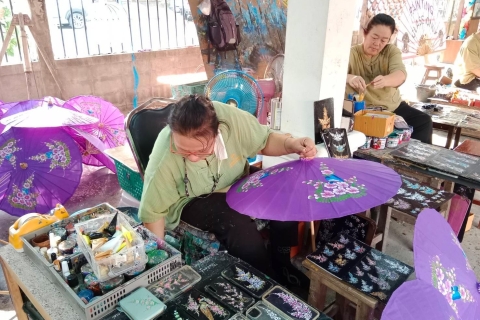 Village de Mae Kampong, sources d'eau chaude, fabrication de parapluies Bo Sang