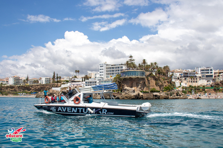 Nerja: Maro Waterfall Boat Trip with Paddleboarding & Drink