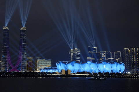 Hangzhou night tour 6 Harmonies Pagoda Qiantang river cruise