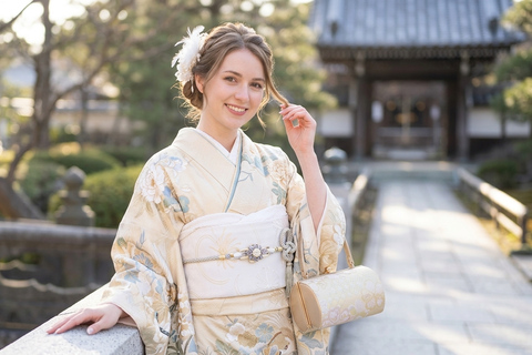Tokyo: Asakusa Kimono Rental with Hairstyling & Photoshoot Female Summer Yukata (June–August)