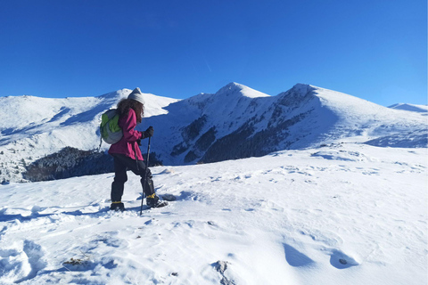 Snowshoeing tour to the peak Ostri Vrv on Jakupica mountain