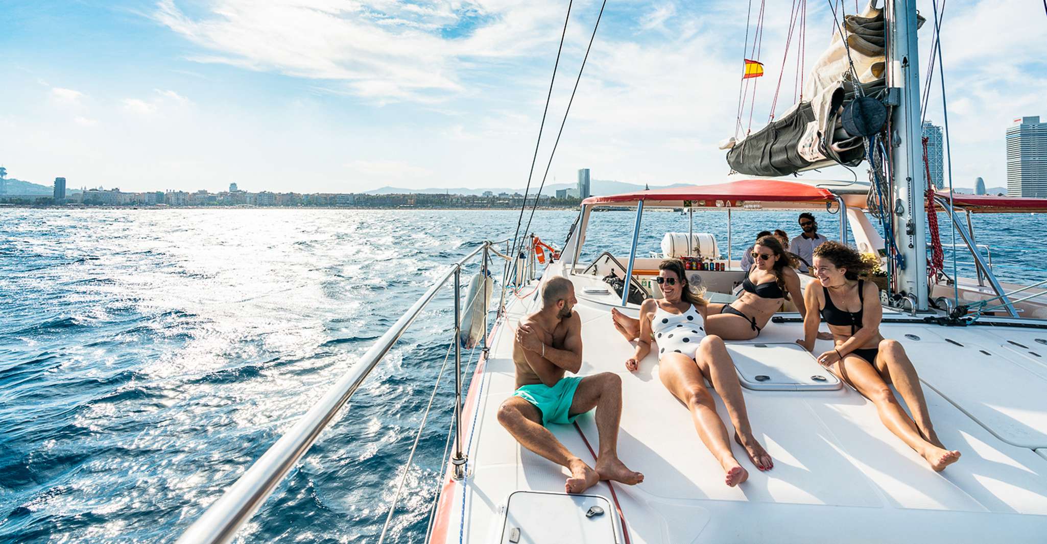 Barcelona: Sunset or Day Catamaran Cruise with Tapa & Drink photo 5