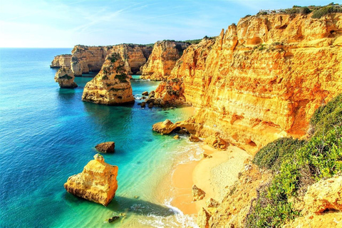 Au départ de Faro : visite d'une journée de la grotte de Benagil, de Marinha et de Carvoeiro