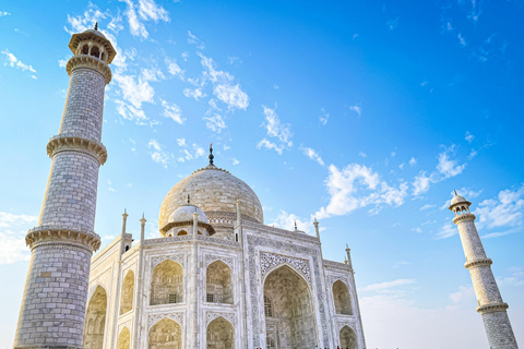 From Delhi: Taj Mahal Sunrise and Agra Fort Private Day Trip AC Car, Tour Guide, Monument Tickets & Meal