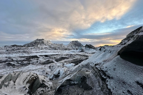 Au départ de Vik : Visite d'une journée de la grotte de glace de Katla et randonnée sur les glaciers