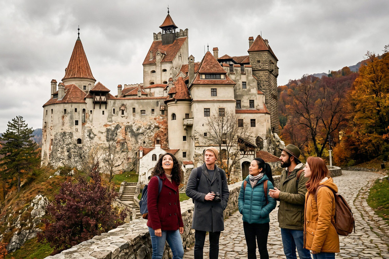 Bucharest : Peles, Bran & Wednesday Castles + Brasov Tour COACH TOUR Audio guide in 24 languages