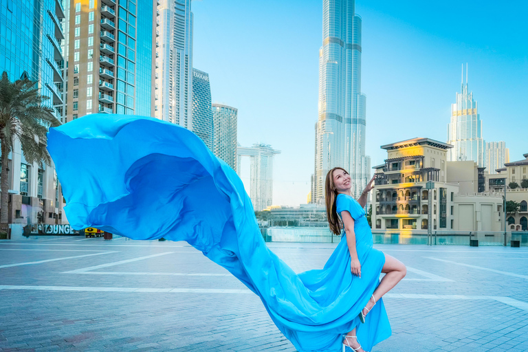 Dubai: Burj Khalifa Flying Dress Videography Shoot