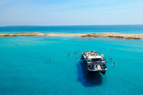 Ibiza: Formentera Boat with Open Bar, 3 meals & Sunset Party ADVANCE: Standard selection of food & open bar option