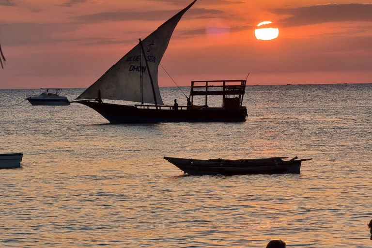 Zanzibar Sunset With Dhow Boat