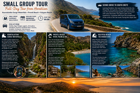 Heraklion: Kourtaliotiko Gorge, Preveli Beach Tour & Kalypso