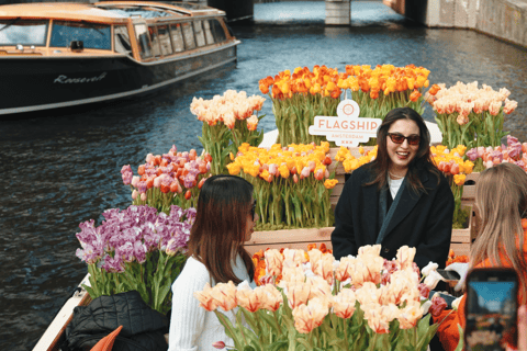 Amsterdam : Premium Tulip Boat Canal TourVisite des tulipes depuis la Maison d&#039;Anne Frank