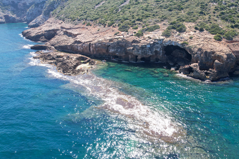 Sailing catamaran ride through Cova Tallada and optional swim stop Catamaran sailing trip to Cova Tallada, no swim, with access to the net