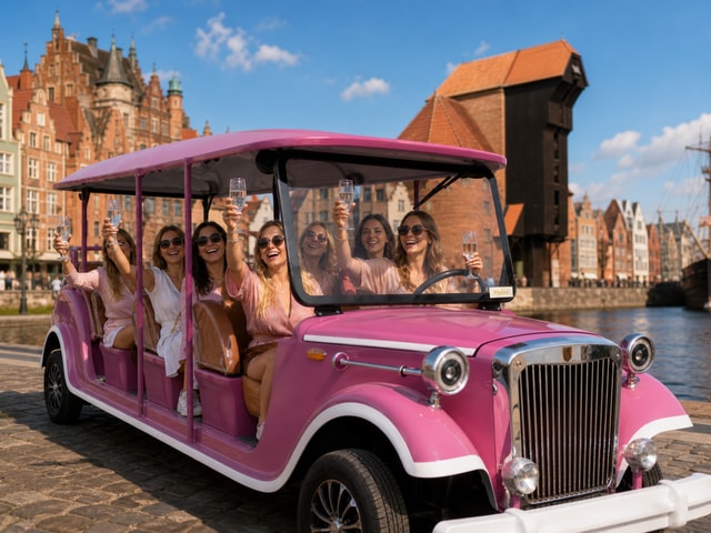 Gdańsk: Golf Cart Tour with prosseco / Wine