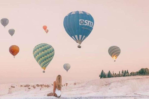 From Alanya/Side: Guided Sunrise Pamukkale Balloon Ride Pamukkale Hot Air Balloon Observation