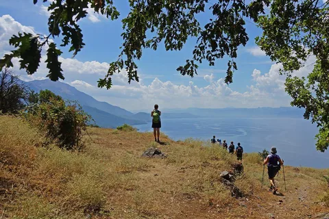 Walking mountain villages and beach afternoon, from Ohrid.