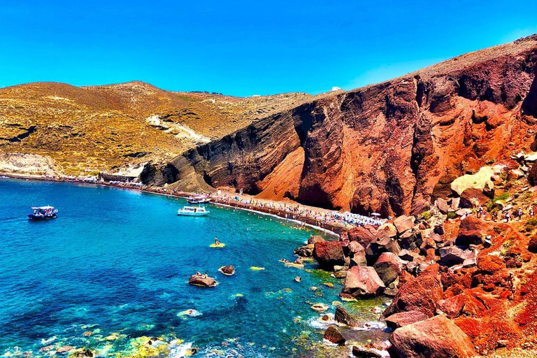 Santorini: Red Beach, Vlychada, Perissa, and Kamari Tour