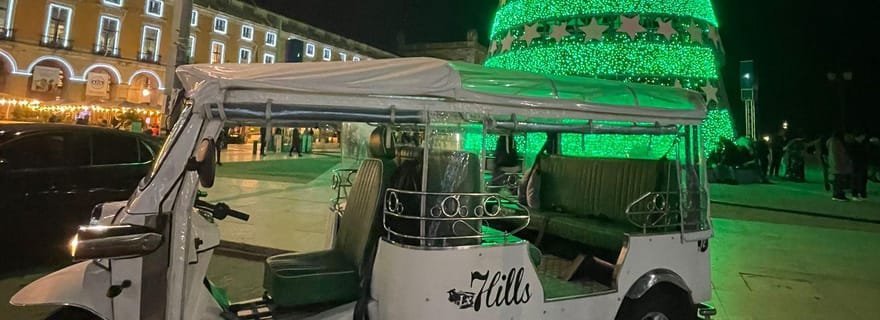 Lumières de Noël à Lisbonne : visite privée en tuktuk