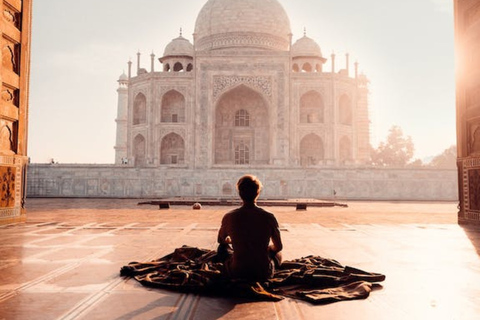 Depuis Agra : Excursion d'une demi-journée au lever du soleil au Taj Mahal et au Fort d'Agra