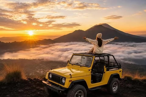 Bali: Mount Batur Sunrise Jeep, Black Lava & Hot Spring