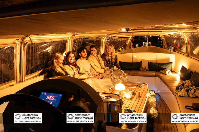 Crucero por el Festival de la Luz de Ámsterdam con bebidas calientes opcionalesCrucero Fiesta de la Luz de Ámsterdam con 1 Bebida