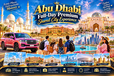 From Dubai: Abu Dhabi Full-Day Tour with Hotel Pickup Dubai:Abudhabi Highlights Shared Tour With Emirates Palace