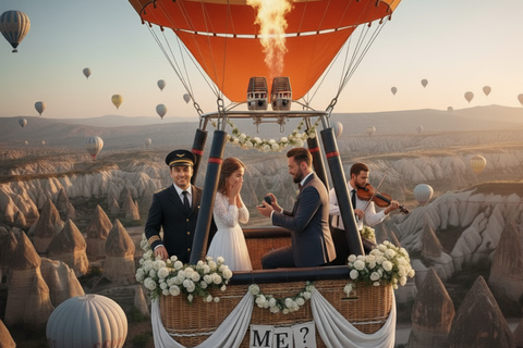 Cappadocia: Hot Air Balloon Proposal with Photos & Video 1-HOUR COMFORT FLIGHT IN A BASKET FOR 20 PEOPLE