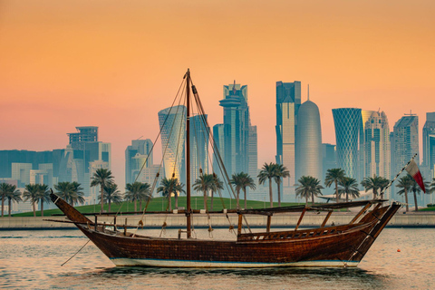 Doha: Traditional Sunset Dhow Cruise with BBQ Buffet onboard Sharing Sunset Dhow Cruise Tour with Transfers & BBQ Buffet