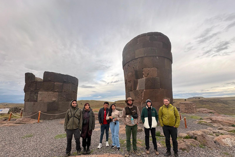 Sillustani Necropolis watching the sunset over the Umayo Lagoon