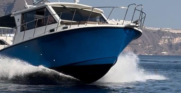 Santorini Private Cruise boat fishing tour - BBQ, Snorkeling