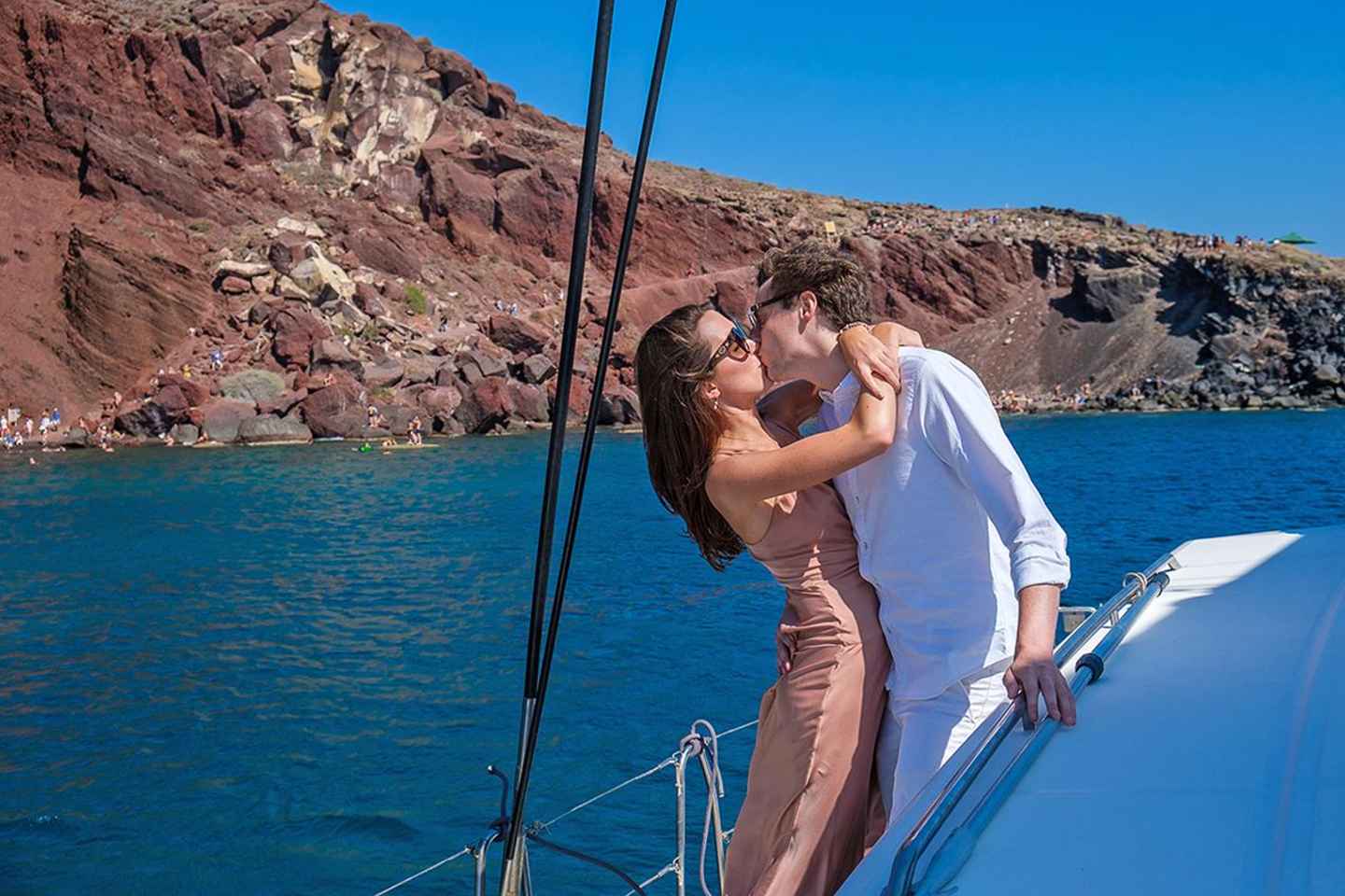 Santorini semi Catamaran Cruise with BBQ and Drinks - Santorini semi Catamaran Cruise with BBQ and Drinks