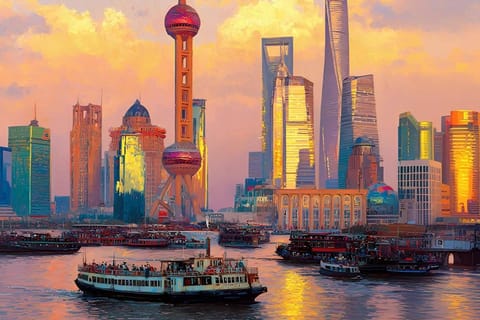 Shanghai First Night: Huangpu River Cruise with Hotel Pickup
