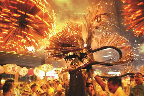 Hong Kong: Fire Dragon Dance Night with VIP seat and dim sum