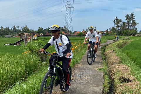 Ubud: Downhill-cykeltur med risfält, vulkan och måltidPrivat grupp