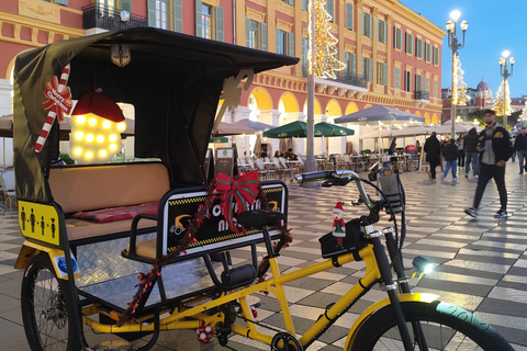 Nizza: tour della città in famiglia in bicicletta Taxi elettrico (4 posti)