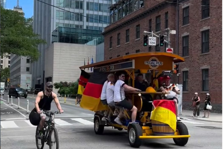 Toronto: Soccer Pre-Game Pedal Tour with Rooftop Watch Party