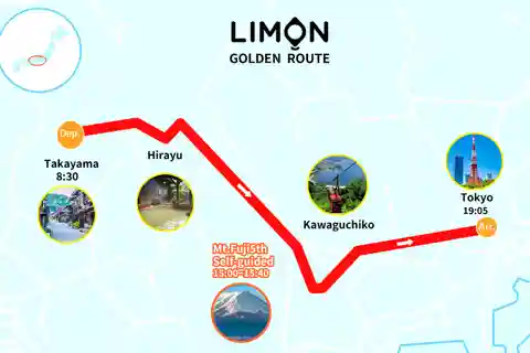 One-Way Bus: Takayama to Tokyo via Mt. Fuji 5th Station