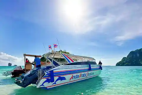 From Krabi: 4 Islands Snorkeling Tour by Speed Boat