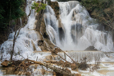 Luang Prabang: Alms Giving, Waterfall & Temple Tour