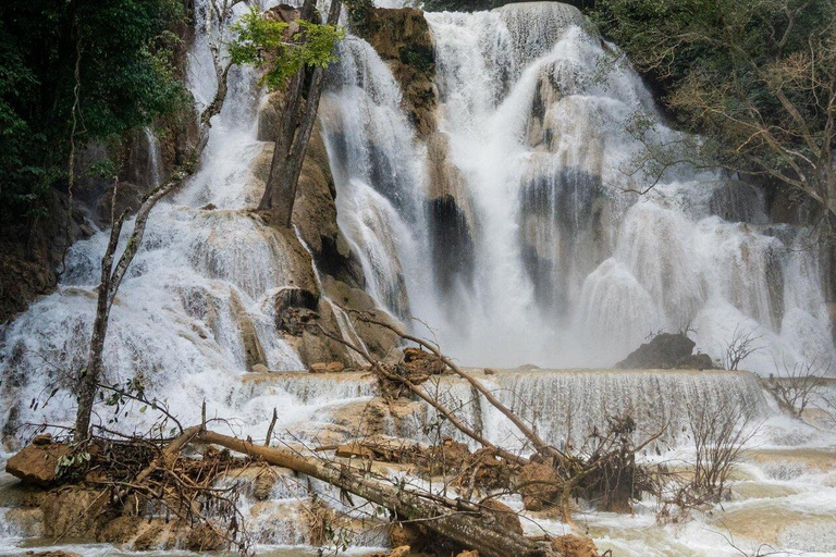 Luang Prabang: Alms Giving, Waterfall & Temple Tour