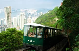 (N1) Hongkong: Rundgang am Abend, Straßenbahnfahrt & Victoria Peak