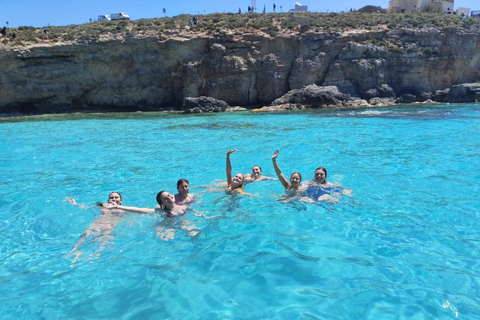 Malta: Comino Catamaran Cruise with Blue & Crystal Lagoon Morning or afternoon Half day cruise with 2 swimming stops