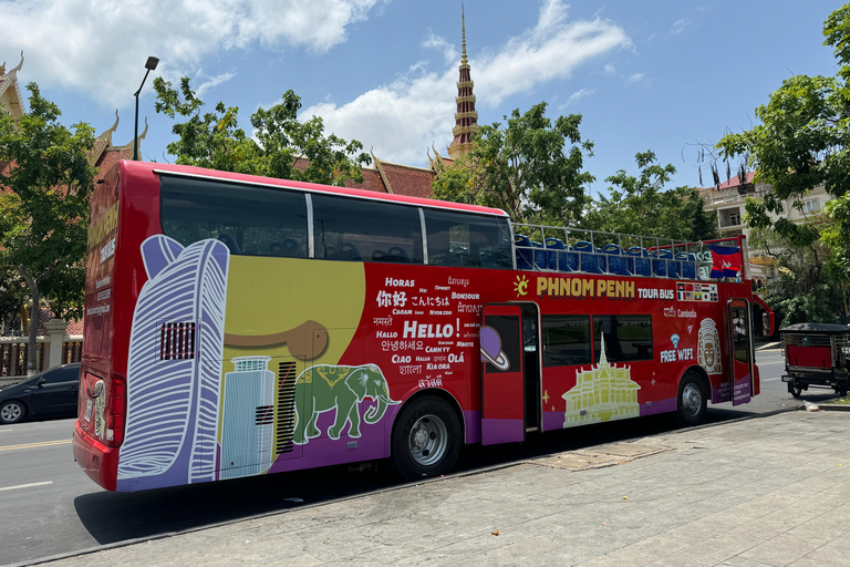 Phnom Penh: Hop-On Hop-Off Bus Ticket and Mekong Cruise Phnom Penh: Hop-On Hop-Off Bus Free Cruise Ticket-2 Day Pass