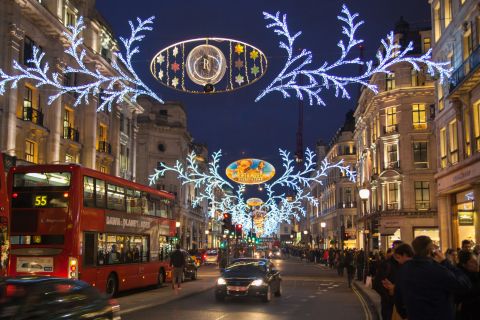 Londyn: Wycieczka z lampkami bożonarodzeniowymi autobusem Heritage