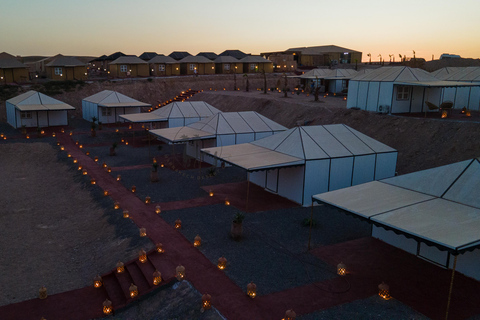 Marrakech: Overnight in Agafay Desert with Dinner & Campfire From Marrakech: Agafay Overnight with Dinner, Fire & Music