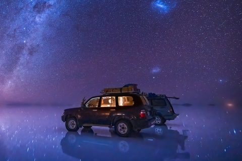 Uyuni Salt Flat bei Sonnenuntergang und sternenklarer Nacht | Private Tour |