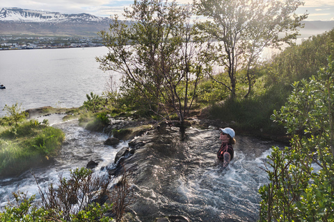 Akureyri: Tandem Kayaking with Geothermal Waterfall Visit