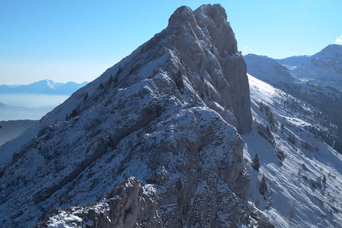 Spedizione nel Paese delle Meraviglie d&#039;Inverno, viaggio con le racchette da neve nella natura selvaggia