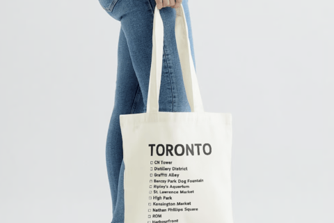 Toronto: Die Checkliste Tote Bag TourSchwarz &amp; Weiß Design Tragetasche