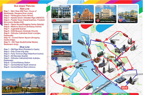 Riga Hop-On Hop-Off Bus and River Cruise Combo Ticket