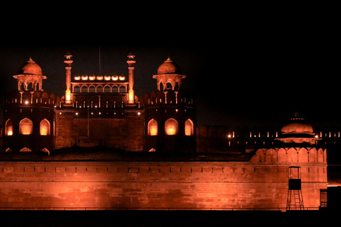 Red Fort Ton- und Lichtshow mit Rundgang durch Alt-Delhi